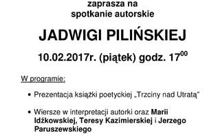 Spotkanie autorskie Jadwigi Pilińskiej