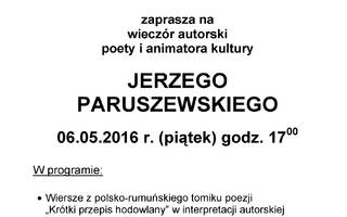 Wieczór autorski Jerzego Paruszewskiego
