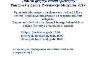 Piastowskie Letnie Prezentacje Muzyczne 2017