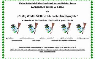 Zima w mieście w Klubach Osiedlowych